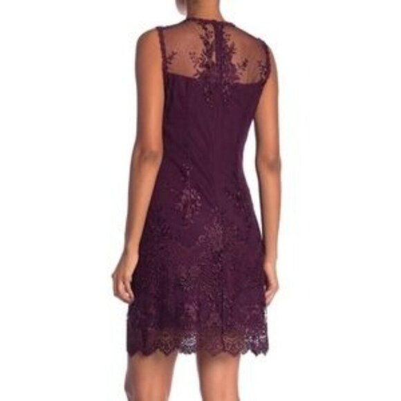 Nannette Lepore Women's Lace Sleeveless Sheath Dress Wine Size 6 - Picture 2 of 7